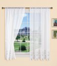 -112231- Grün HxB 150x90 cm WELLE Stickerei Gardinen Set 4 Tlg. Tunneldurchzug Gardinenband -112231-