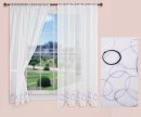 -112230Set- Aura Lila HxB 150x90 cm Stickerei Gardinen Set 4 Tlg. Tunneldurchzug Gardinenband Voile Gardine