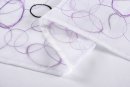 -112230Set- Aura Lila HxB 150x90 cm Stickerei Gardinen Set 4 Tlg. Tunneldurchzug Gardinenband Voile Gardine