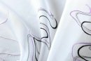 -112230Set- Welle Lila HxB 150x90 cm Stickerei Gardinen Set 4 Tlg. Tunneldurchzug Gardinenband Voile Gardine