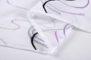 -112230Set- Welle Lila HxB 150x90 cm Stickerei Gardinen Set 4 Tlg. Tunneldurchzug Gardinenband Voile Gardine