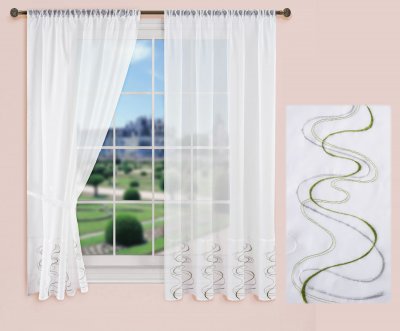 -112230Set- Welle Grün HxB 150x90 cm Stickerei...