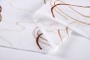 -112230Set- Welle Braun HxB 150x90 cm Stickerei Gardinen Set 4 Tlg. Tunneldurchzug Gardinenband Voile Gardine