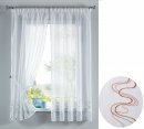 -112230Set- Welle Braun HxB 150x90 cm Stickerei Gardinen Set 4 Tlg. Tunneldurchzug Gardinenband Voile Gardine
