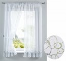-112230Set- Aura Grün HxB 150x90 cm Stickerei Gardinen Set 4 Tlg. Tunneldurchzug Gardinenband Voile Gardine