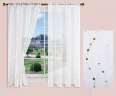 -112230Set- Punkt Grün HxB 150x90 cm Stickerei...
