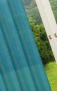 -20332CN- 2er-Pack Türkis Vorhang Transparent Gardinen Set Wohnzimmer Voile Vorhang Ösenvorhang HxB 245x140 cm mit Bleibandabschluß Türkis