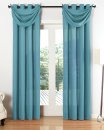 -20405S4-Vorhang Set 6 teilig Blickdicht Schal Gardine Ösen Microsatin Segel Querbehang