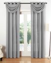 -20405S4-Vorhang Set 6 teilig Blickdicht Schal Gardine Ösen Microsatin Segel Querbehang