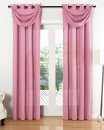 -20405S4-Vorhang Set 6 teilig Blickdicht Schal Gardine Ösen Microsatin Segel Querbehang