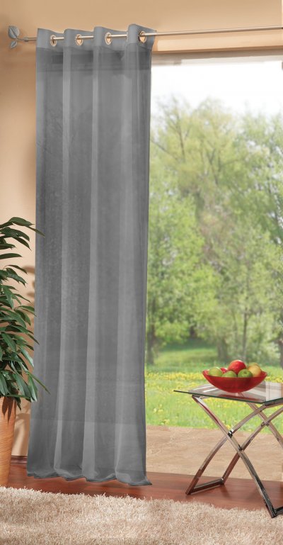 -20332- Grau HxB 225x140 cm Voile Ösen Schal UNI...