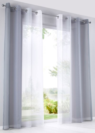 -10000183- Grautöne HxB 245x140 cm 2er Pack Gardinen...