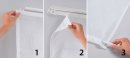 -204411- Grau HxB 245x60 cm Flächenvorhang Schiebegardine Cationic blickdicht Leinen Optik seidenmatt 204411