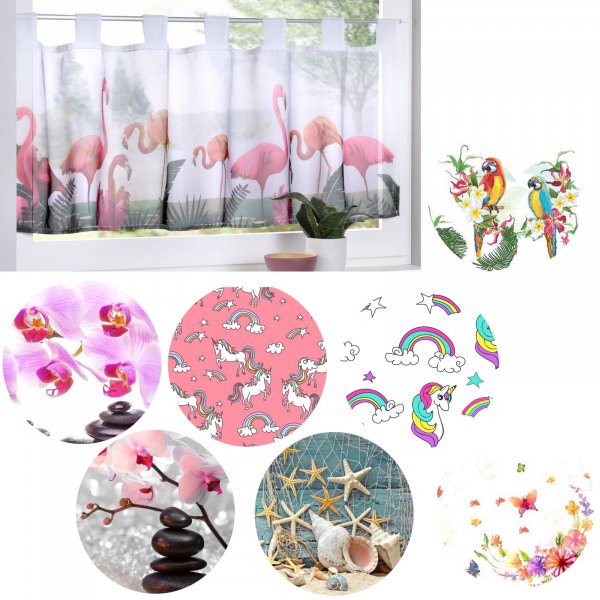 -10000262-Scheibengardine »Digital Druck« Voile Sclaufen Transparent Küchenfenster