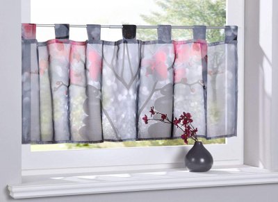 -10000262-Scheibengardine »Digital Druck« Voile Sclaufen Transparent Küchenfenster