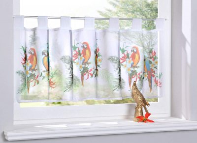 -10000262-Scheibengardine »Digital Druck« Voile Sclaufen Transparent Küchenfenster