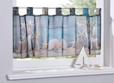 -10000262-Scheibengardine »Digital Druck« Voile Sclaufen Transparent Küchenfenster