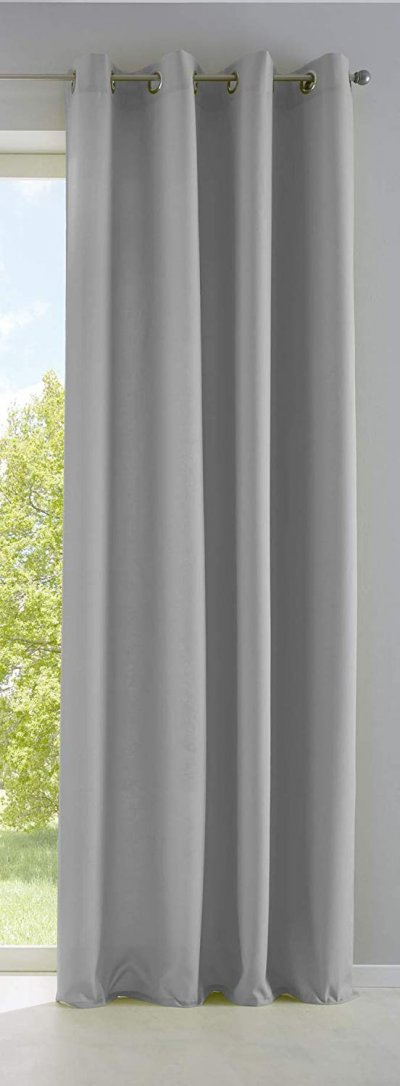 -10000265-Vorhang Blickdicht Matt Lichtdurchlässig Gardine Ösen Leinen Optik Grobfaser