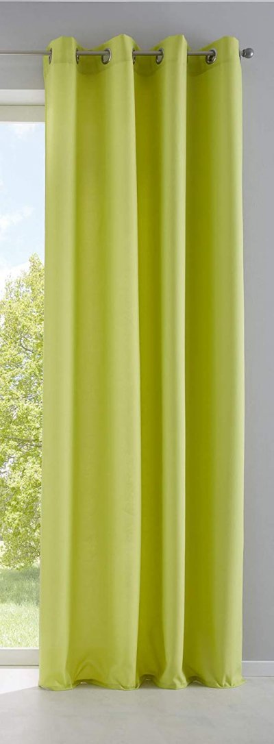 -10000265-Vorhang Blickdicht Matt Lichtdurchlässig Gardine Ösen Leinen Optik Grobfaser
