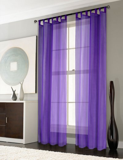 -61000CN- 2er-Pack Gardinen Transparent Vorhang Set...