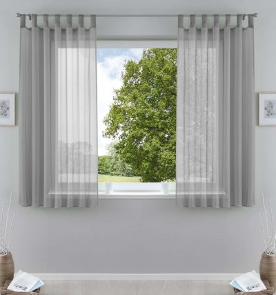 -61000CN-2er Pack Schlaufenschal uni transparent Voile...