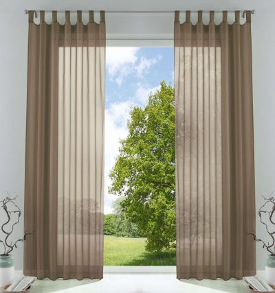-61000CN-2er Pack Schlaufenschal uni transparent Voile Bleiband Kräuselband Schlaufen