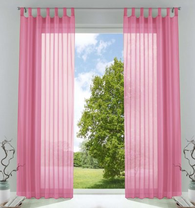 -61000CN-2er Pack Schlaufenschal uni transparent Voile Bleiband Kräuselband Schlaufen