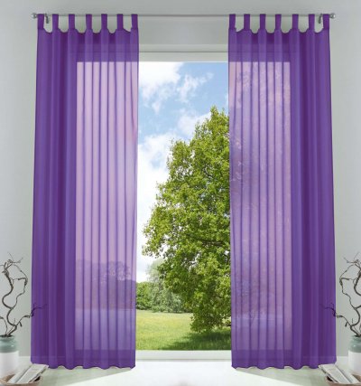 -61000CN-2er Pack Schlaufenschal uni transparent Voile Bleiband Kräuselband Schlaufen