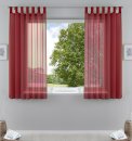 -61000CN- Bordeaux HxB  175x140 cm 2er Pack Schlaufenschal uni transparent Voile Bleiband Kräuselband Schlaufen