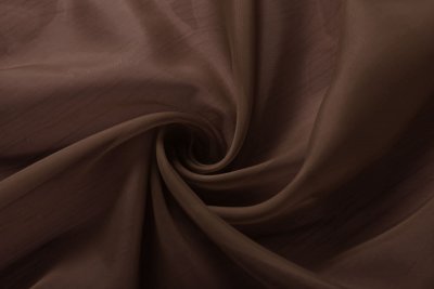 -61000CN- Braun HxB  175x140 cm 2er Pack Schlaufenschal uni transparent Voile Bleiband Kräuselband Schlaufen