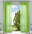 -61000CN- Apfelgrün HxB  175x140 cm 2er Pack Schlaufenschal uni transparent Voile Bleiband Kräuselband Schlaufen