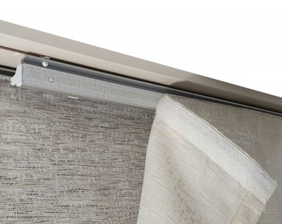 -10000324- Alu 1er Pack 60 cm Aluminum 60 cm Paneelwagen für Flächenvorhang incl.Beschwerungsstange