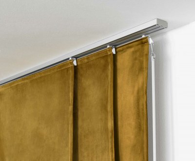 -10000324- Alu 4er Pack 60 cm Aluminum 60 cm Paneelwagen für Flächenvorhang incl.Beschwerungsstange