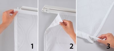 -2019032- Grau HxB 245x60 cm Flächenvorhang »Nizza« Transparent Halbvoile Paneelwagen Mischgewebe