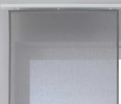 -2019032- Grau HxB 245x60 cm Flächenvorhang »Nizza« Transparent Halbvoile Paneelwagen Mischgewebe