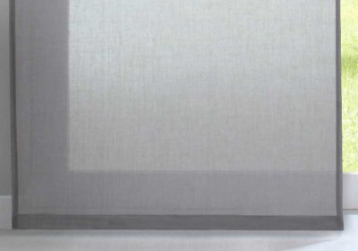 -2019032- Grau HxB 245x60 cm Flächenvorhang »Nizza« Transparent Halbvoile Paneelwagen Mischgewebe