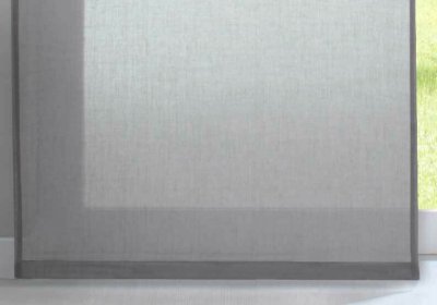 -2019032- Grau HxB 245x60 cm Flächenvorhang »Nizza« Transparent Halbvoile Paneelwagen Mischgewebe