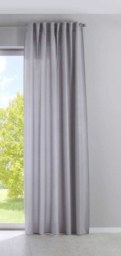 -2019037- Silber HxB 225x140 cm Vorhang Verdeckte Schlaufen Cationic »JENA« Leinen Optik Meliert Gardinenband