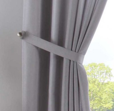-2019037- Silber HxB 225x140 cm Vorhang Verdeckte Schlaufen Cationic »JENA« Leinen Optik Meliert Gardinenband