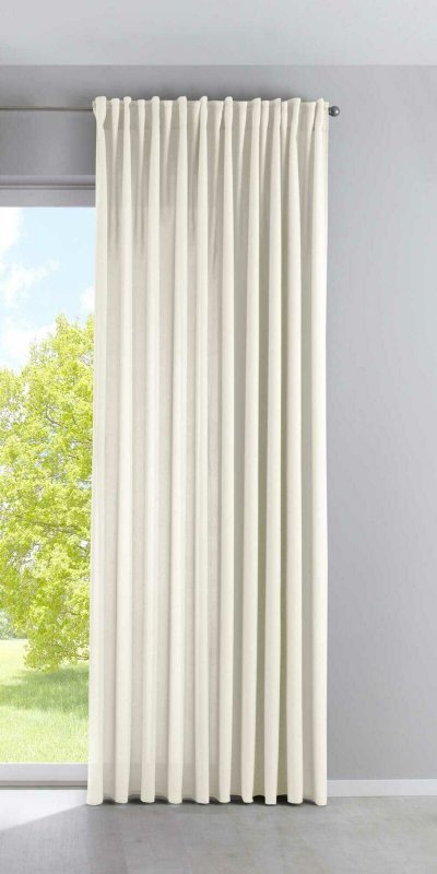 -100002651- Creme HxB 250x300 cm Vorhang Blickdicht Matt »PALERMO« 300 cm Breit Gardine Schlaufen Leinen Optik