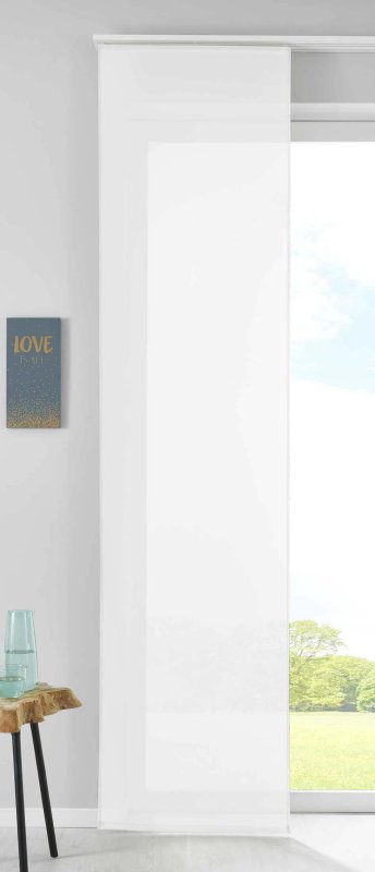 -85589N- Weiß HxB 245x60 cm Schiebegardine Flächenvorhang Vorhang Gardine Voile Schiebevorhang 85589N