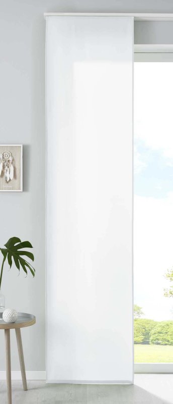 -85600N- Weiß HxB 245x60 cm 1er Set Schiebegardine Flächenvorhang blickdicht Mikrofaser matt 85600N