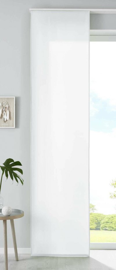 -85600N- Weiß HxB 245x60 cm 1er Set Schiebegardine Flächenvorhang blickdicht Mikrofaser matt 85600N