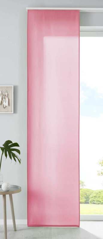 -85600N- Pink HxB 245x60 cm 1er Set Schiebegardine Flächenvorhang blickdicht Mikrofaser matt 85600N