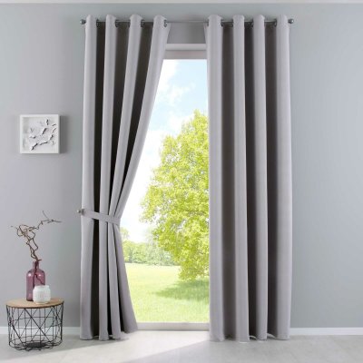 -201920600- Grau HxB 245x140 cm Vorhang Blickdicht »NewYork« Verdunkelungsvorhang Ösen Ökotex UV-Schutz