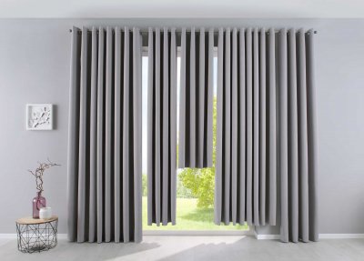 -201920600- Grau HxB 245x140 cm Vorhang Blickdicht »NewYork« Verdunkelungsvorhang Ösen Ökotex UV-Schutz