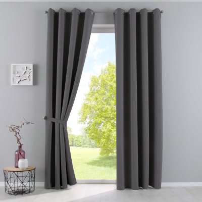 -201920600- Dunkelgrau HxB 225x140 cm Vorhang Blickdicht »NewYork« Verdunkelungsvorhang Ösen Ökotex UV-Schutz