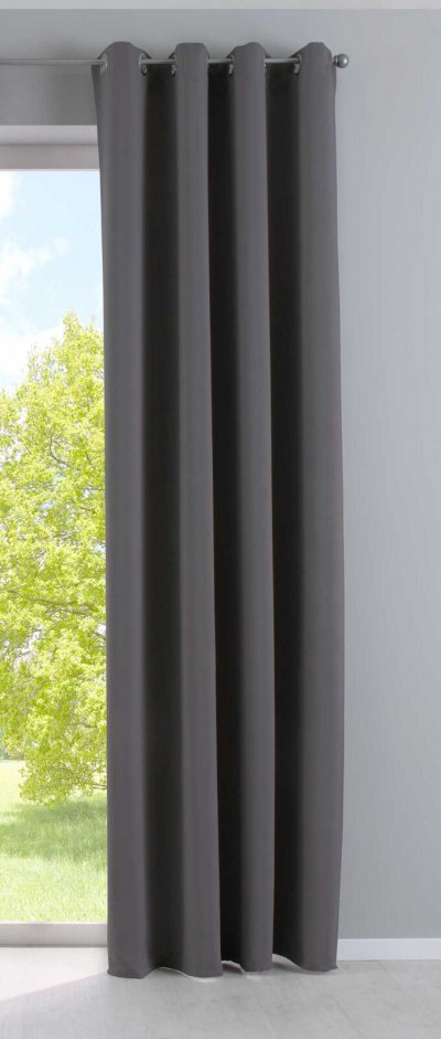 -201920600- Dunkelgrau HxB 225x140 cm Vorhang Blickdicht »NewYork« Verdunkelungsvorhang Ösen Ökotex UV-Schutz