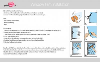 -201916000- Streifen 67x200 cm Fensterfolie selbsthaftend Sichtschutzfolie UV Schutz statische Haftung Folie