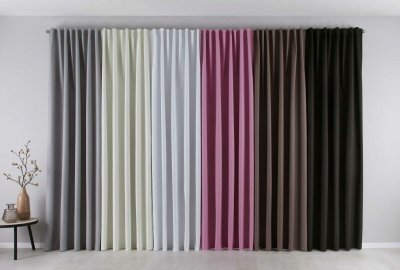 -100002652-2-2 x Verdunkelungsvorhänge »PALERMO DARK« Blickdicht Fleece Schlaufen Kräuselband